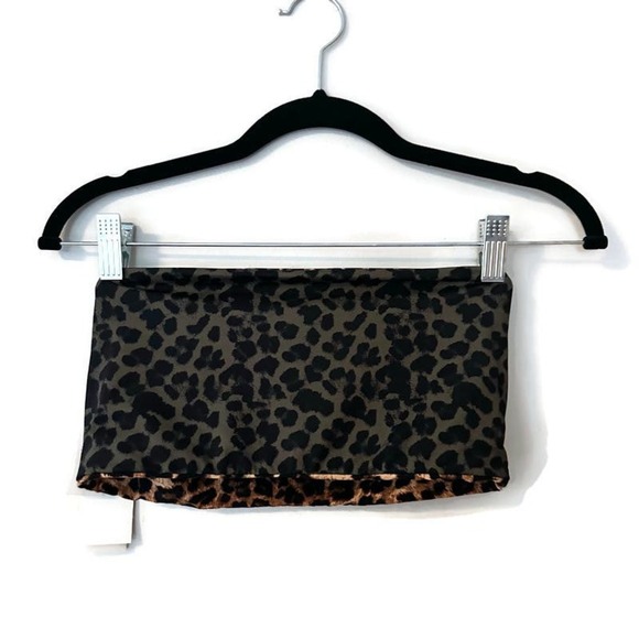 NWT Good American Reversible Leopard Better Band Bikini Swim Top, Sz 3, Large - Picture 5 of 8